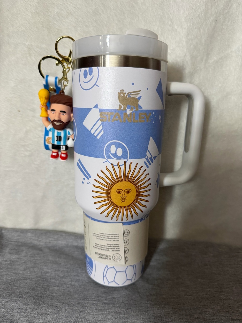 Stanley White & Light Blue Argentina Sun Travel Tumbler with Keychain